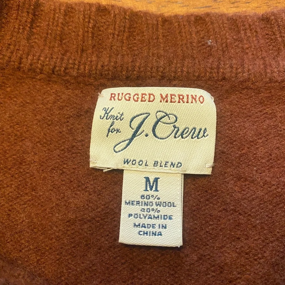 J. Crew Men's Rugged Merino Crewneck Sweater Brown